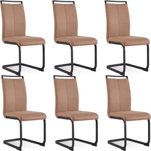 Miniatura 50 de Baysitone Juego de 6 sillas de comedor modernas, sillas laterales de comedor, sillas de cocina con asiento acolchado de piel sintética y respaldo