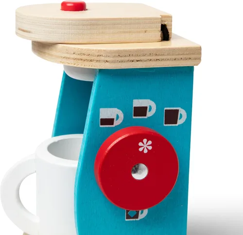 Miniatura 4 de Melissa & Doug Juego de cafetera de madera para preparar y servir de 11 piezas, accesorios de cocina, accesorios de cocina para niños, juego