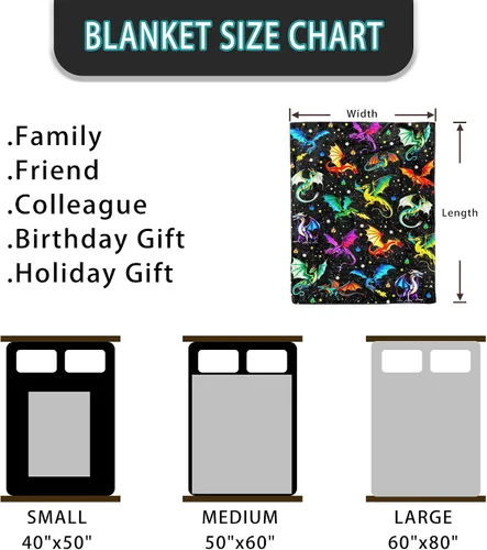 Miniatura 7 de Manta de dragón de franela suave para regalar a los amantes del dragón, para niños, niñas, mujeres y adultos, 50 x 40 pulgadas