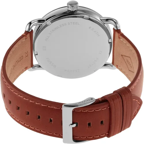 Miniatura 6 de Fossil Copeland - Reloj de cuarzo de acero inoxidable con correa de piel para hombre