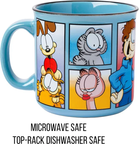 Miniatura 3 de Silver Buffalo - Taza de café de cerámica estilo cámper con Garfield, Odie, Arlene, Nermal y Jon, 20 onzas Personajes de Garfield