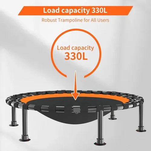 Miniatura 6 de 40"/48" Foldable Mini Trampoline Load 330lbs, Portable Exercise Rebounder with Durable Bungee Band, Fitness Trampoline for Adults and Kids
