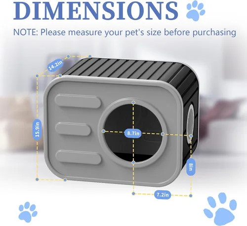 Miniatura 7 de PatioZen Cama para gatos de interior, casa en cubo, resistente a la intemperie, refugio aislado de plástico con suelo elevado, apilable
