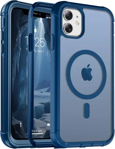 Miniatura 48 de jaroco - Funda magnética compatible con MagSafe para iPhone 11 de 6.1 pulgadas; protección de grado militar contra caídas, de doble capa