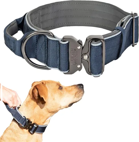 Miniatura 8 de Leash Boss Collar táctico para perro – Collar de perro con asa resistente ajustable militar K9 collar con hebilla de liberación rápida y asa
