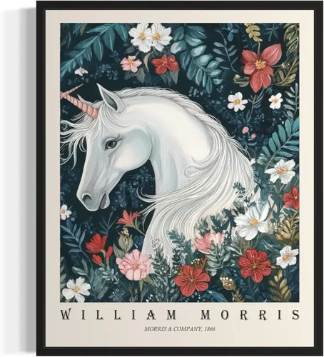 Miniatura 8 de Póster con impresión artística de gato negro, estilo William Morris, floral retro de mediados de siglo, botánico, victoriano, Academia oscura