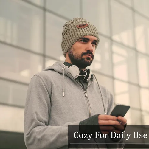 Miniatura 69 de Loritta Gorro de invierno cálido de punto grueso y holgado para hombre