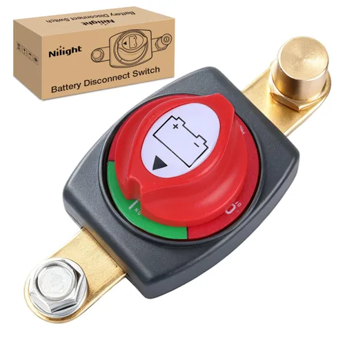 Miniatura 30 de Nilight Battery Disconnect Switch with Waterproof Key and Cover 12V 24V On Off Battery Master Isolator Cut Off Power Kill Switch for Car Marine Boat