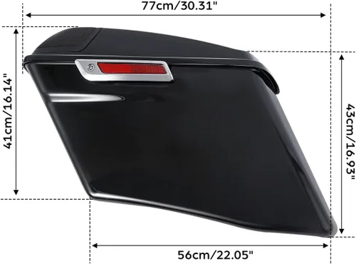 Miniatura 3 de TCMT Alforjas extendidas estiradas de 4 pulgadas de 5 x 7 pulgadas, tapas de altavoces para Harley 2014-2024 Touring CVO Road King Street Road Glide