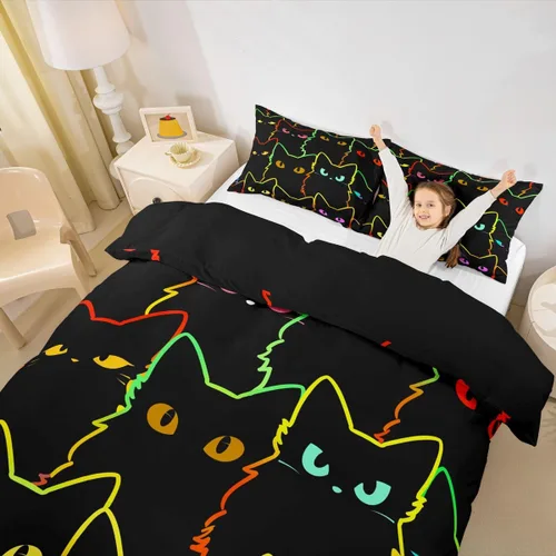 Miniatura 26 de Erosebridal Juego de ropa de cama de pingüinos, funda de edredón de animales antárticos para niños y niñas, funda de edredón estilo caricatura