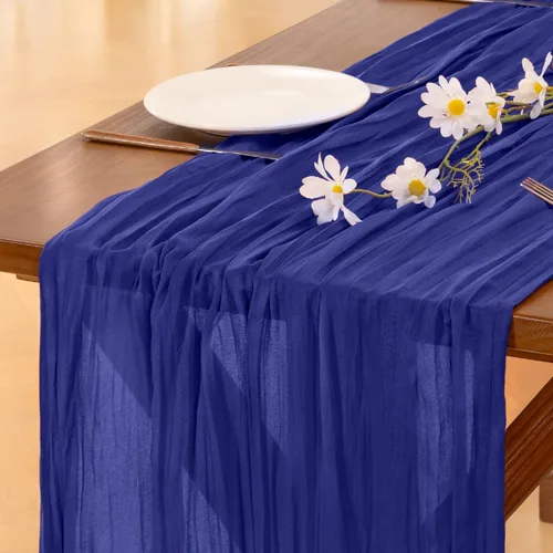 Miniatura 30 de Socomi - 10 caminos de mesa de gasa, estilo bohemio y rústico, para primavera, Pascua, bodas, fiestas, baby showers, cumpleaños y decoración, 120