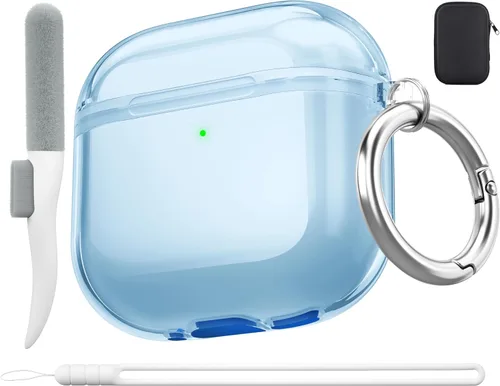 Miniatura 11 de Valkit - Funda transparente protectora para estuche de AirPods, con llavero, poliuretano termoplástico suave, a prueba de golpes, compatible