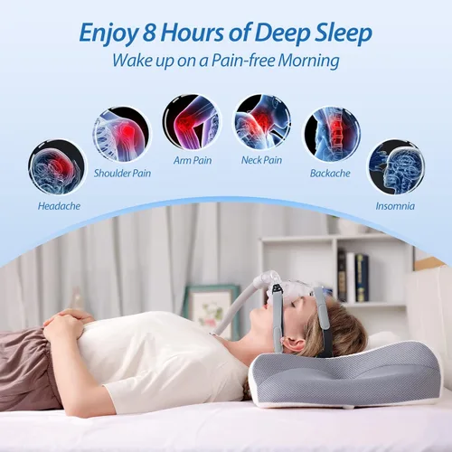 Miniatura 6 de HOMCA Almohada CPAP para dormir de lado, almohadas nasales CPAP para todos los usuarios de máscaras CPAP para reducir las fugas de aire y la presión