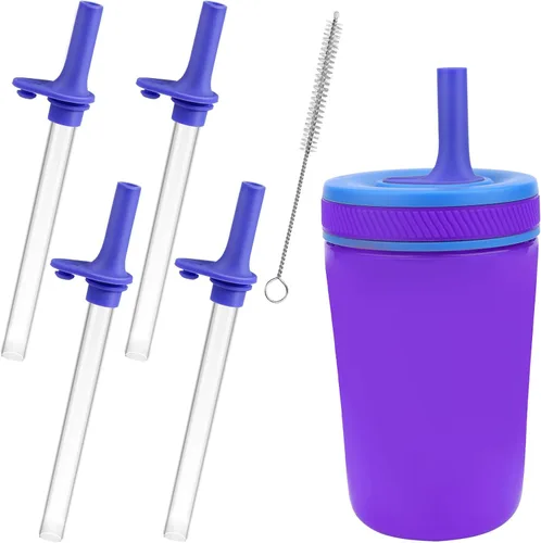 Miniatura 12 de XANGNIER Pajitas de repuesto y válvula de mordida compatible con Zak Designs Kelso botella de agua de 15 onzas, 4 popotes de silicona con cepillo