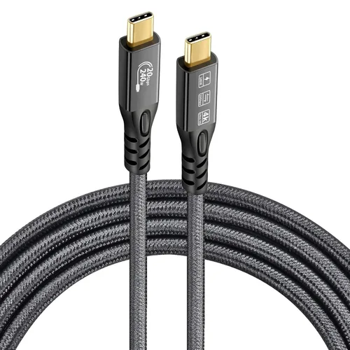 Miniatura 2 de Cable USB C 3.2 Gen 2X2 20Gbps, tipo C 4K a 60Hz UHD Video 5A/240W PD3.1 Carga rápida con E-Marker Compatible con Thunderbolt 3/4 MacBook Pro