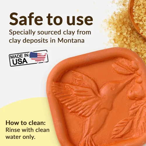 Miniatura 2 de Terra Cotta Sugar Saver Suavizante seguro para alimentos para galletas, malvaviscos, frutas secas, especias y más Diseño de colibrí Protector