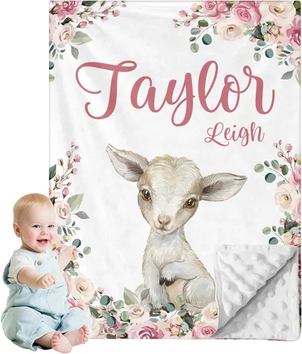 Miniatura 18 de Manta de bebé personalizada para niños, nombre personalizado con diseños de ratón, franela suave con respaldo de puntos de doble capa, manta 19 Ratón