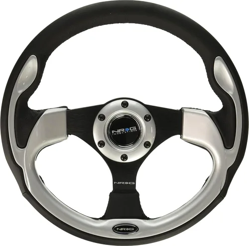 Miniatura 2 de NRG Innovations NRG-RST-001BL Volante reforzado - 320 mm volante deportivo con cuero negro/moldeado azul