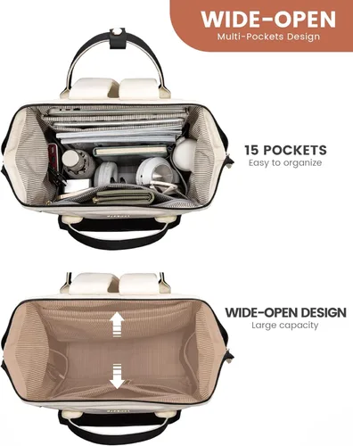 Miniatura 4 de LOVEVOOK Mochila para laptop para mujeres, Mochila bolso, Mochila de viaje de gran capacidad, Bolsa de enfermera, Bolsa para laptop para mujeres