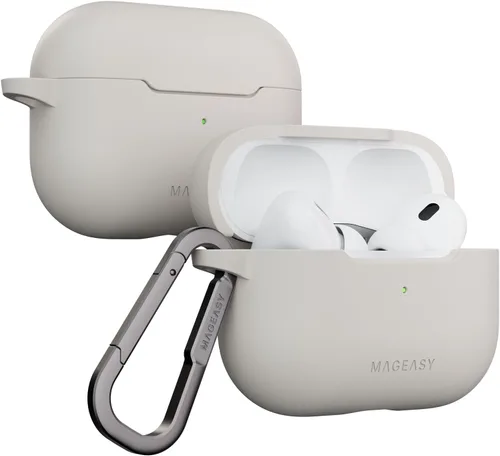 Miniatura 14 de MAGEASY Funda diseñada para estuche de AirPods Pro 2 - Funda protectora a prueba de golpes para AirPods Pro y Pro 2, resistente a las manchas, suave