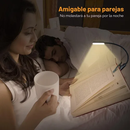 Miniatura 6 de Gritin Luz de Lectura Recargable de 9 LED para Leer en la Cama - Cuidado de los Ojos 3 Temperaturas de Color, Brillo de Atenuación Continua, 80