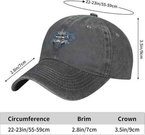 Miniatura 8 de Cowboy Hat Trendy Hats for Man and Women Djustable Four Season Outdoor Baseball Cap of Hell Skull with Angel Deep Heather