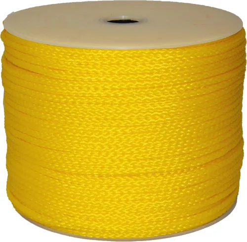T.W Evans Cordage 27-502 - Cuerda trenzada hueca de polipro, 3/8 pulgadas por 500 pies, color amarillo