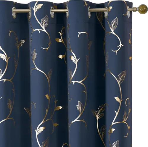 Miniatura 63 de BUHUA Cortinas Opacas de 63 Pulgadas de Largo, 2 Paneles con Aislamiento Térmico, Tratamiento de Ventana para Dormitorio, Cortinas Oscurecedoras