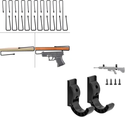 Adoreal Estante para pistolas, estante seguro para pistola o apilamiento en armario de pistola con estantes plegables para armas de montaje en
