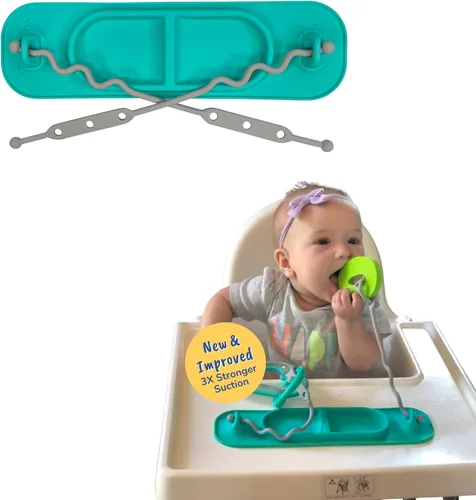Miniatura 10 de BUSY BABY Mini Alfombrilla de Silicona - Ventosas Nuevas y Mejoradas, 2 Correas para Asegurar los Artículos Esenciales del Bebé, Autoalimentación
