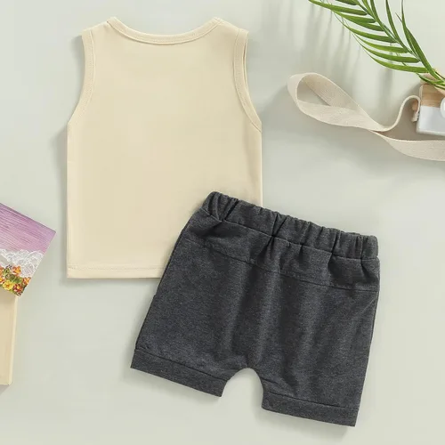 Miniatura 7 de Gueuusu Ropa de bebé occidental para niño, camiseta sin mangas con estampado de vaca de las tierras altas para niños pequeños, conjunto