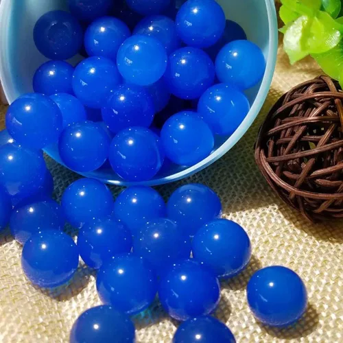 Miniatura 4 de Cuentas redondas de calcedonia sueltas de piedra natural de 0.315 in para hacer joyas, hechas a mano, aproximadamente, 48/unids Azul zafiro