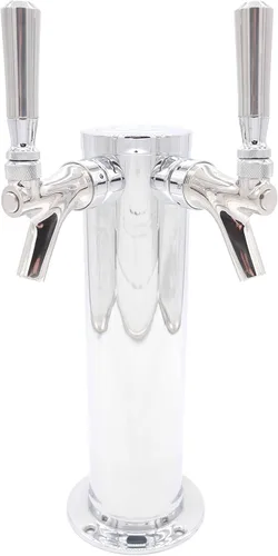 Miniatura 14 de K&B - Torre Kegerator de cerveza de doble grifo de 3 pulgadas, personalizable (grifo cromado, mango de grifo de acero inoxidable)