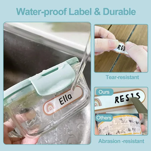 Miniatura 6 de Etiquetas adhesivas para biberones para guardería, etiquetas de nombre impermeables, autolaminadas, etiquetas personalizadas para niños, etiquetas