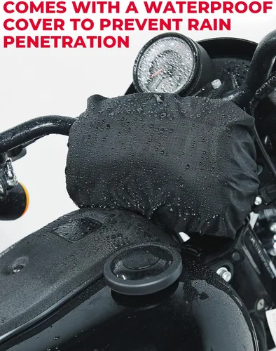 Miniatura 5 de KEMIMOTO Bolsa para manillar de motocicleta con cubierta impermeable, bolsa universal para bicicleta, bolsa de herramientas para manillar compatible