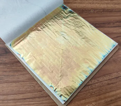 JINRUISI Folleto de hoja de oro abigarrado, 50 hojas, colorido, imitación de oro, hoja dorada, arte de decoración (cosecha de otoño)