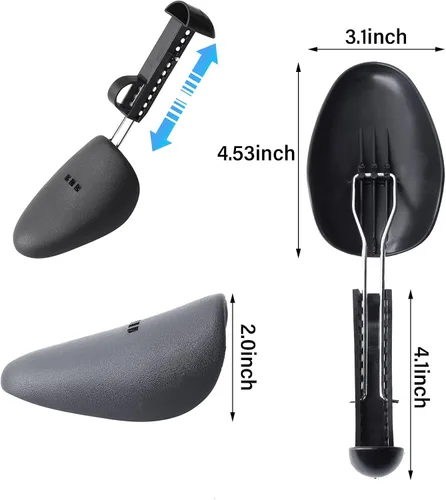 Miniatura 2 de YOLOPLUS+ Ensanchador de zapatos de plástico para hombre, árboles de zapatos ajustables para hombres, soporte portátil para talladores de árboles