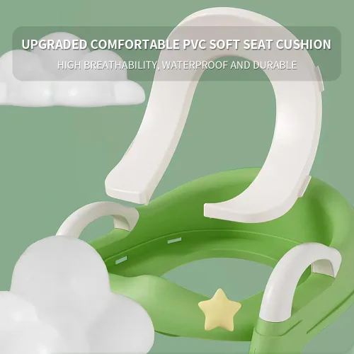 Miniatura 4 de Asiento de inodoro de entrenamiento para niños y niñas, asiento de inodoro con escalera, asiento plegable para inodoro con diseño antideslizante