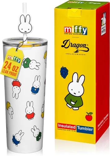 Miniatura 29 de Dragon Glassware x Barbie - Vaso térmico aislado al vacío con tapa y pajilla, vaso térmico de acero inoxidable de 24 onzas con 2 pajillas, vaso