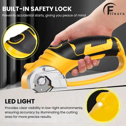 Miniatura 3 de Tijeras Eléctricas Inalámbricas 3.6 V – Cortador de Cartón con Cuchilla Rotatoria Recargable con Seguro de Seguridad, Agarre Ergonómico y Carga USB