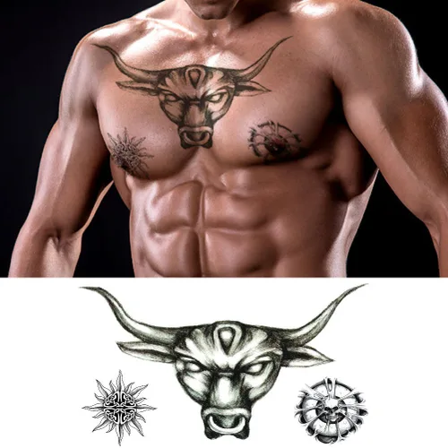 Miniatura 3 de Tatuajes grandes falsos temporales para hombres, mujeres y adolescentes, VIWIEU 3D realista para niñas, tatuajes temporales, 5 hojas, tatuajes