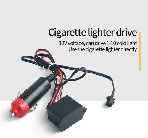 Miniatura 5 de El - Tira de luces LED de neón para auto, tira de luces LED para interior y exterior de automóvil, cable frío de 12 V para decoración