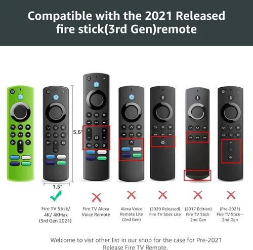 Miniatura 3 de ONEBOM Firestick - Funda protectora para control remoto de 3ª generación con Alexa Voice Remote 4K, funda protectora de silicona antideslizante a