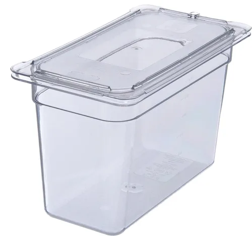 Miniatura 6 de Carlisle FoodService Products StorPlus Tapa plana, cubierta para bandejas de comida de tamaño 1/3, 12.75 x 7 pulgadas, 1 unidad, transparente