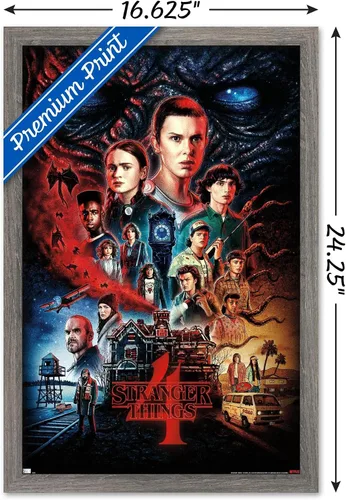 Miniatura 3 de Trends International Netflix Stranger Things: Season 4 - Póster de pared de una hoja, 14.725 x 22.375 pulgadas, versión enmarcada de madera