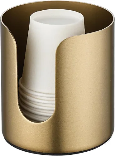 Miniatura 10 de JQK Dispensador de tazas de baño, pequeños soportes de papel desechables negros para enjuague bucal para enjuagar tazas en encimeras de tocador