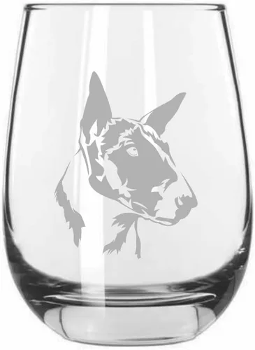 Miniatura 43 de Sakhalin Husky Dog - Copa de vino grabada personalizada de 15.25 onzas sin tallo