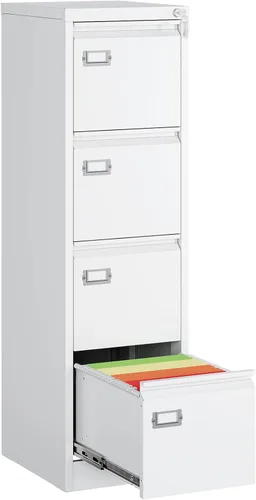 Miniatura 19 de MIIIKO - Archivador de metal con 3 cajones con ruedas, archivador móvil para debajo del escritorio de oficina en el hogar, archivadores totalmente