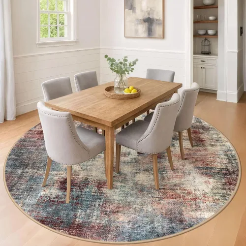 Miniatura 257 de IOHOUZE Alfombra abstracta lavable de 3 x 12 pies para pasillos, antideslizante para cocina, camino de entrada de lana sintética para interiores