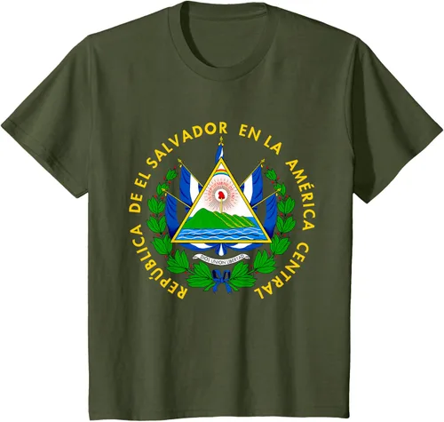 Miniatura 14 de Camiseta con diseño de emblema de la bandera de El Salvador